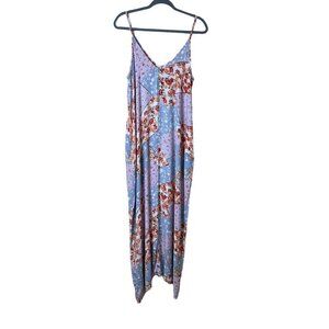 Lovestitch‎ Floral Patchwork Maxi Dress Spaghetti strap Summer Casual Size M/L